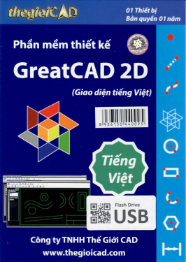 Phần mềm thiết kế GreatCAD phiên bản tiêu chuẩn - Giao diện tiếng Việt (USB/12/2021) - Hàng Chính Hãng - Bản quyền 01 năm